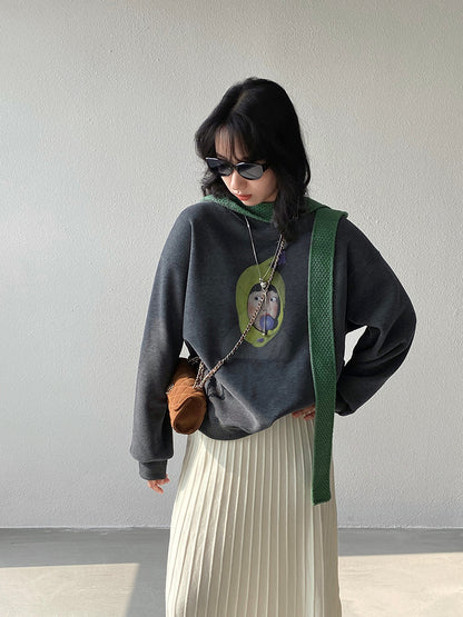 【cimz6389】實拍加絨加厚酪梨女孩長袖衞衣251120