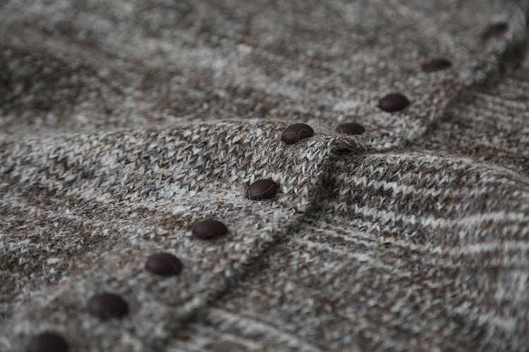 【LD3296】實拍輕奢復古寬翻領厚實針織外套＋針織包251103