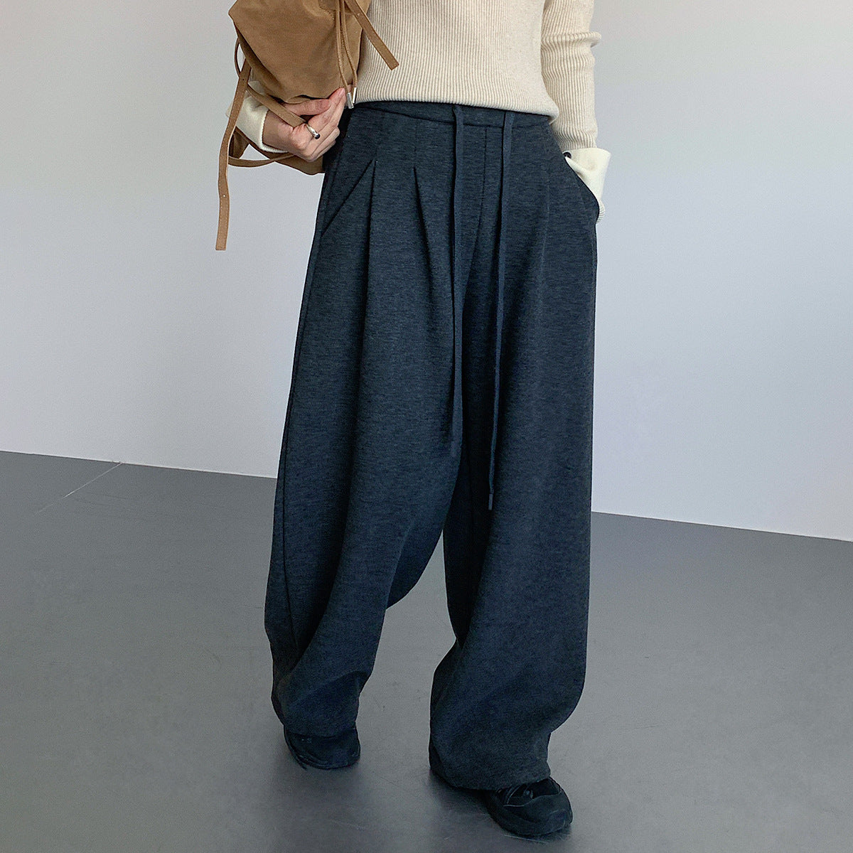 【LD11033】實拍冬季復古極簡寬鬆慵懶垂感彎刀褲251124