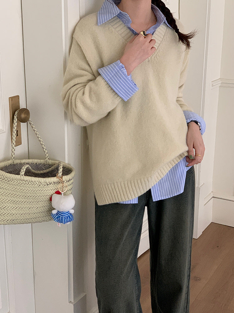 【LD9538】實拍慵懶軟糯寬鬆長袖針織毛衣251103