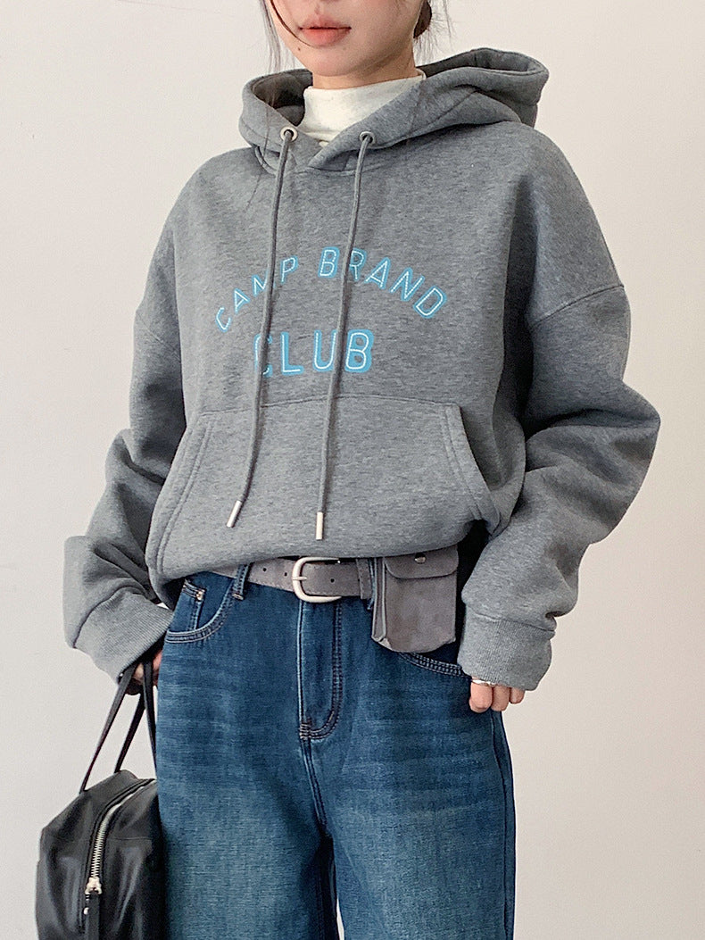 【LD11040】實拍字母印花加厚加絨連帽衞衣251202