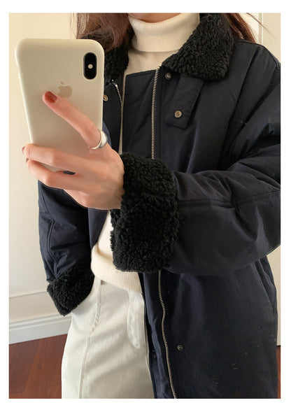 【H5498】實拍韓系加厚保暖長款棉服大衣外套251118