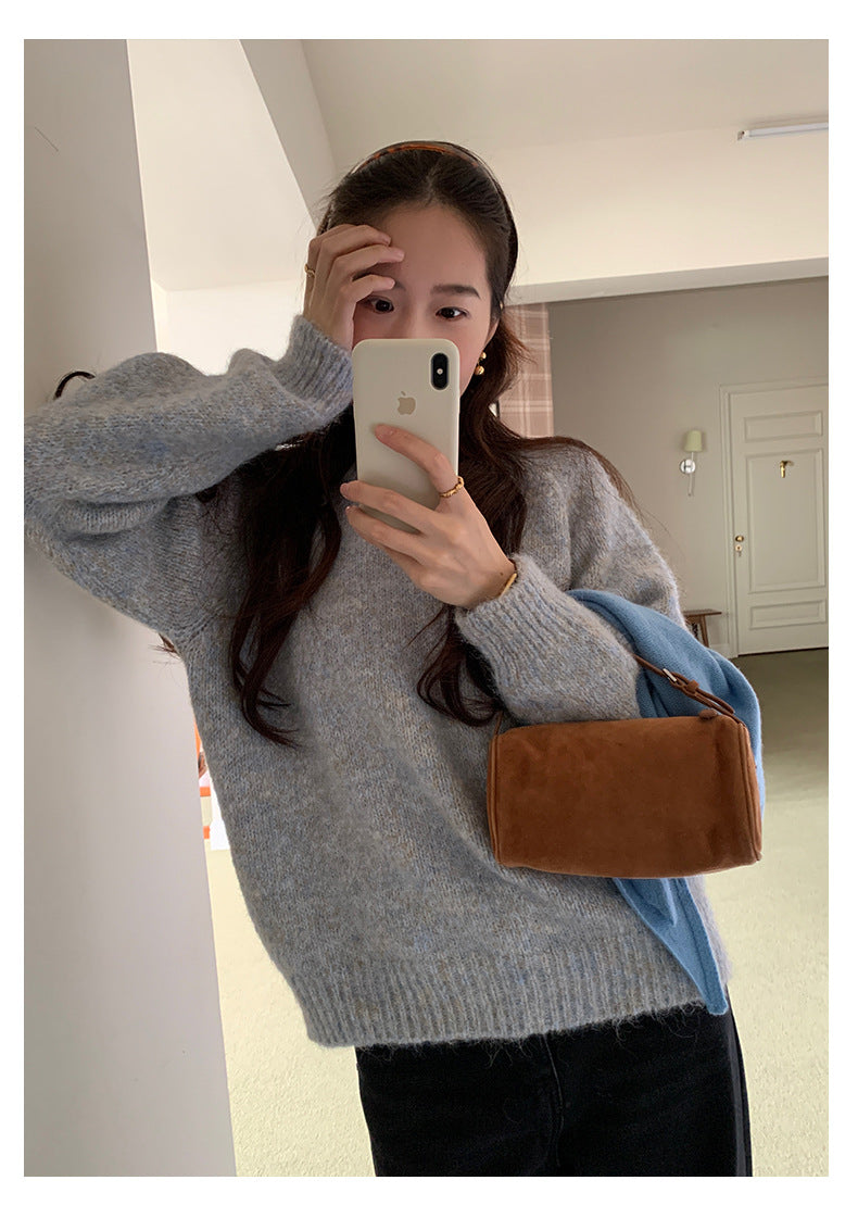 【H5505】實拍復古氣質花紗加厚針織毛衣251118