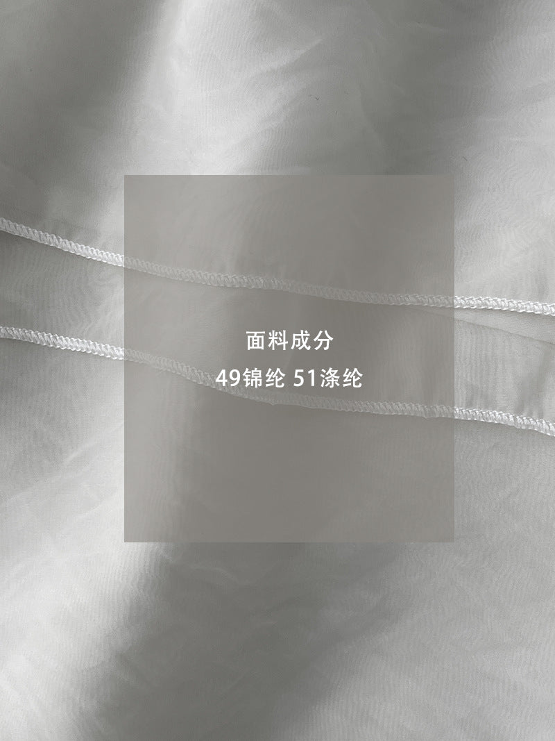 【cimzY752】韓系溫柔初戀🤍精緻木耳邊蕾絲下擺壓褶白色A字短裙

260402