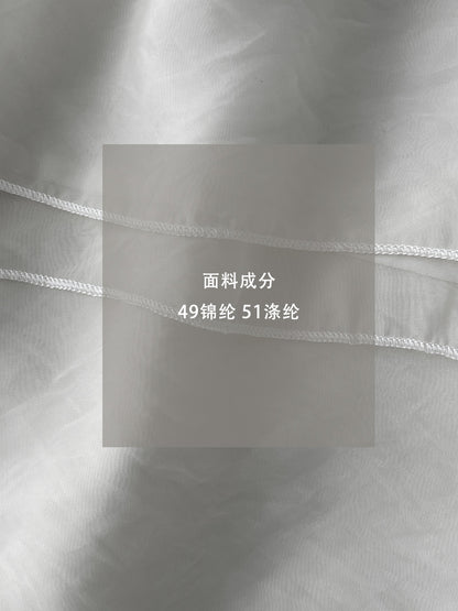 【cimzY752】韓系溫柔初戀🤍精緻木耳邊蕾絲下擺壓褶白色A字短裙

260402