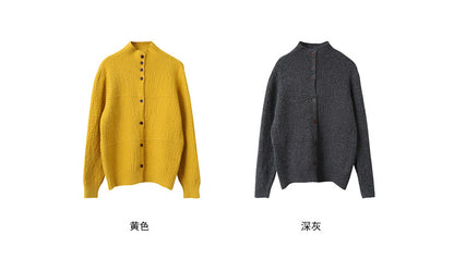 【LD11037】實拍高領開衫針織毛衣251202