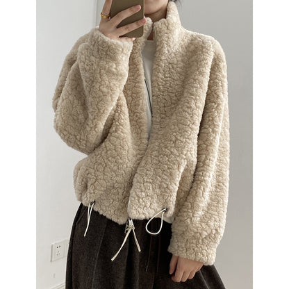 【YH8567】實拍冬天保暖厚款立领羊羔毛外套251113