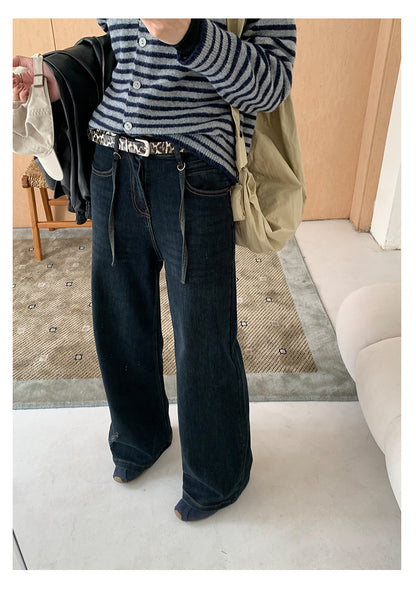 【H5477】實拍S~XL復古加厚高腰直筒牛仔褲251109