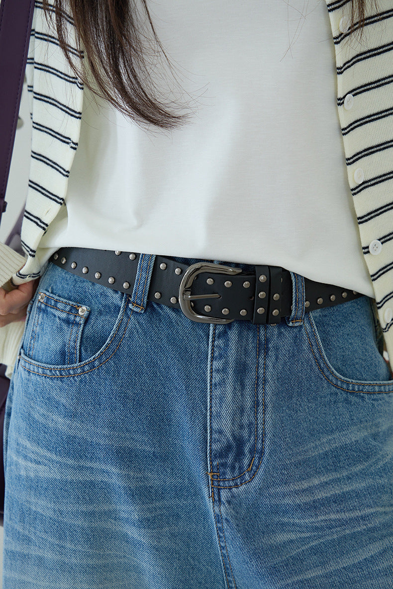 【LD11179】實拍S~XL美式復古時髦✨水洗藍刷破貓鬚寬鬆九分牛仔寬褲260317