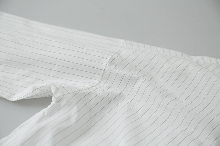 【LD003】實拍中性棉100氣質寬鬆條紋襯衫251103