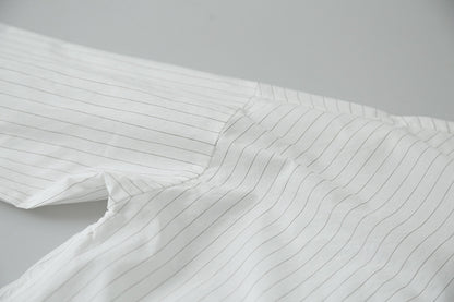 【LD003】實拍中性棉100氣質寬鬆條紋襯衫251103