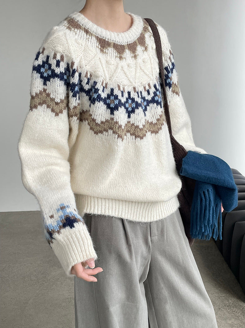 【cimMB850】實拍冬季必備复古費爾島提花針織毛衣251114