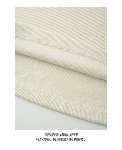 【H5430】實拍基礎簡約刺繡彈性內磨毛T恤250916