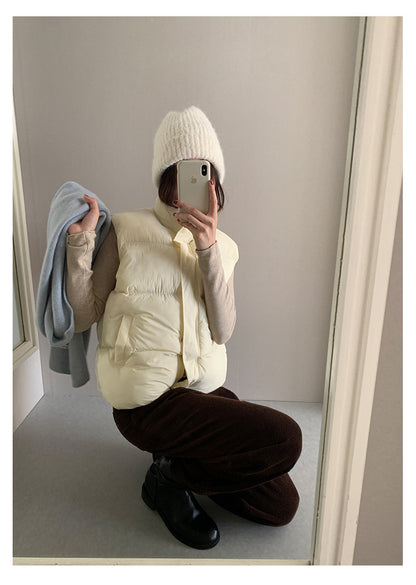 【H5474】實拍秋冬簡約立領保暖棉服背心251109