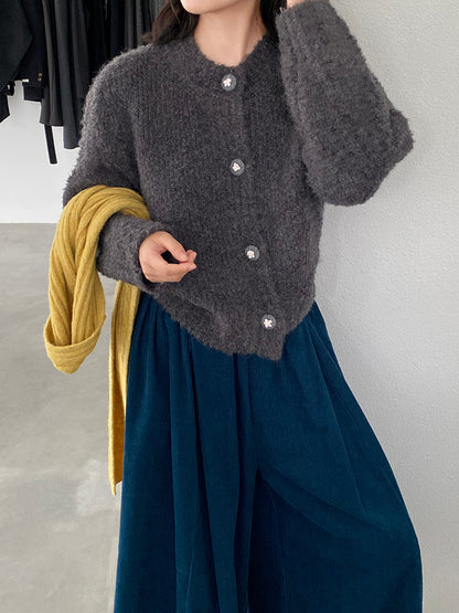 【cimz1391】實拍毛茸茸可愛羊毛針織毛衣開衫（羊毛14%)251201