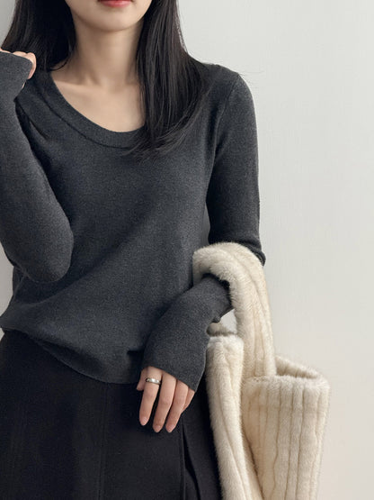 【Y275】實拍冬季U領長袖針織衫251106
