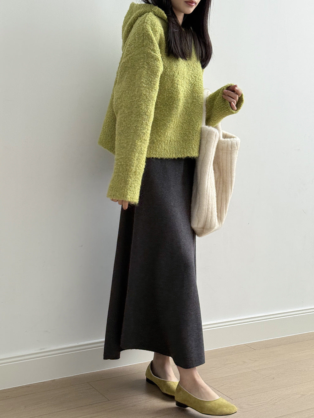 【Y0723】實拍冬季簡約針織大擺A字裙（棉羊毛4%)251106