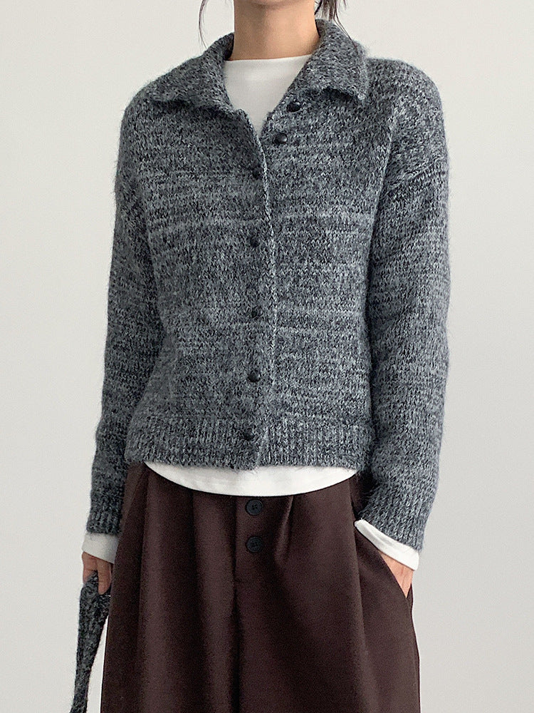 【LD3296】實拍輕奢復古寬翻領厚實針織外套＋針織包251103