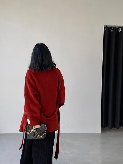 【cimz6616】實拍高級大氣厚款立領雙面羊毛呢大衣外套（羊毛100)251120