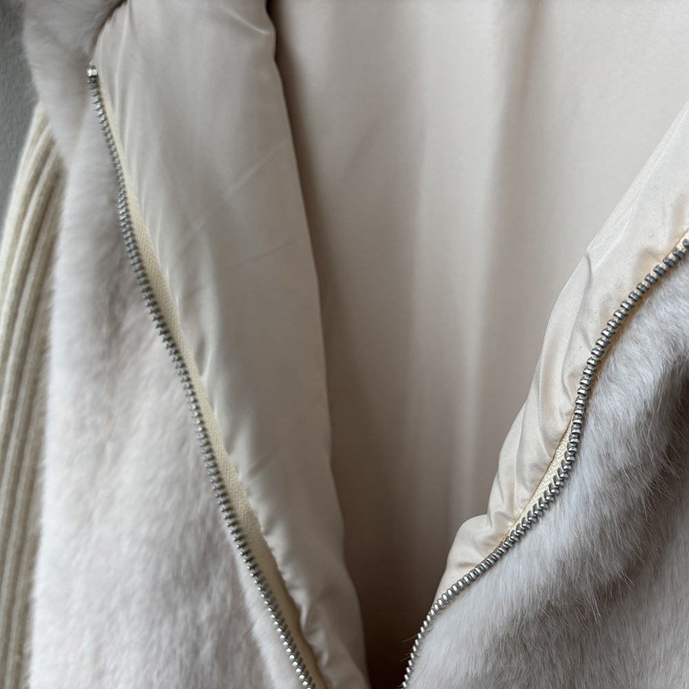 【YH8309】實拍高質感時髦仿皮草拼接針織假2件毛毛外套251113