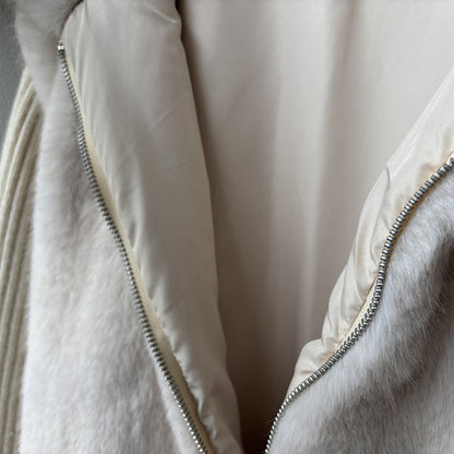 【YH8309】實拍高質感時髦仿皮草拼接針織假2件毛毛外套251113