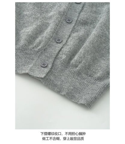 【H5445】實拍復古POLO領長袖針織開衫250923