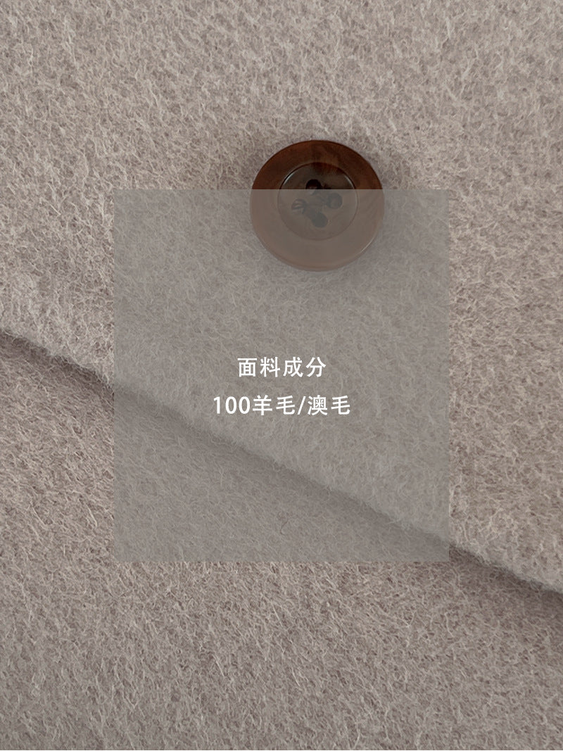 【cimz8538】實拍超美香芋色廓形厚款雙面羊毛外套大衣（羊毛100)251120