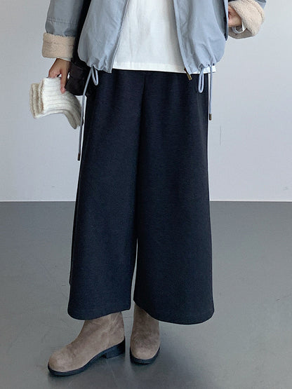 【LD11035】實拍S~L韓版寬鬆高腰毛呢加絨加厚九分褲251124