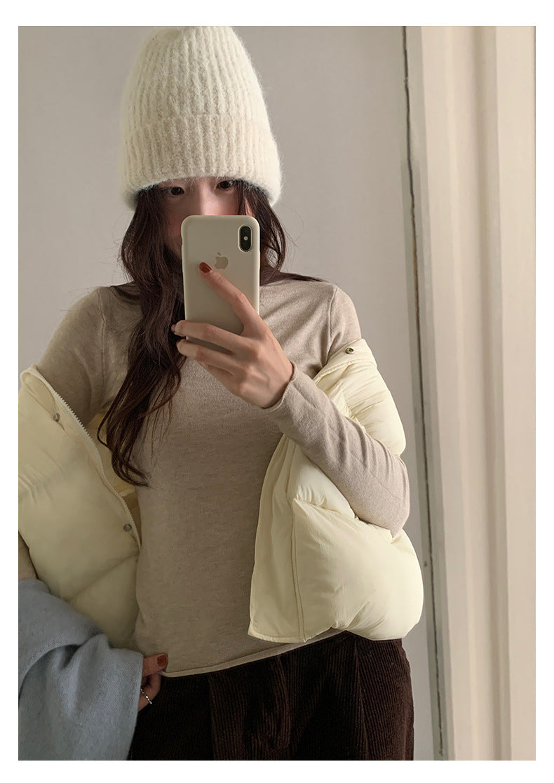 【H5481】實拍基礎6色堆堆領毛針織T恤251109