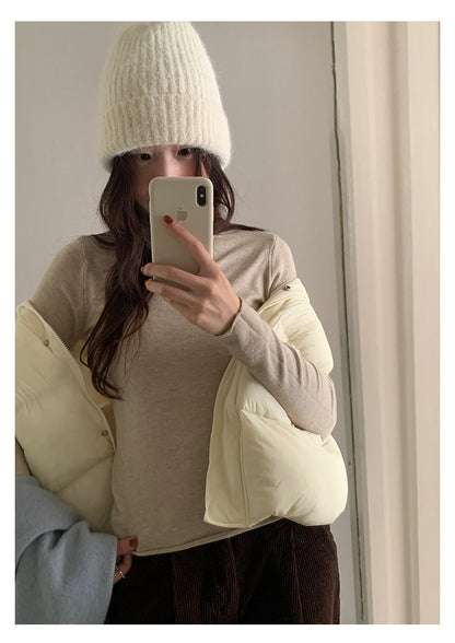 【H5481】實拍基礎6色堆堆領毛針織T恤251109