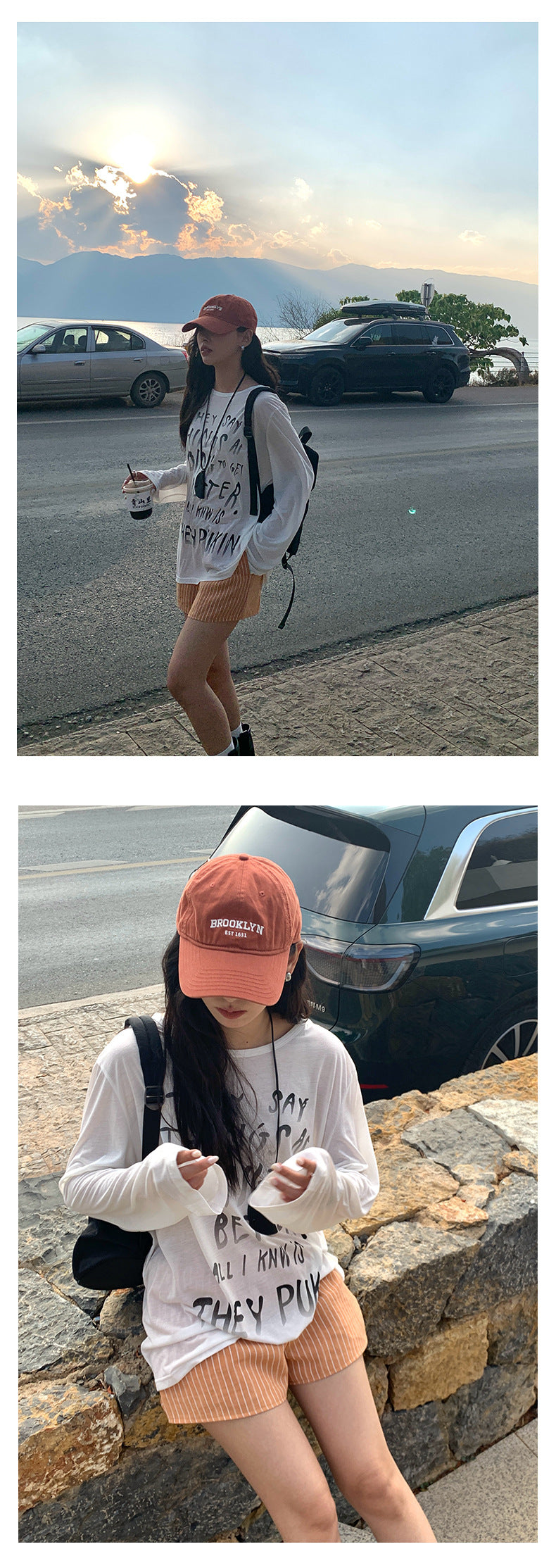 【H5178】實拍夏天印花寬鬆圓領防曬罩衫250415
