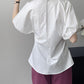 【CIM2261】實拍韓國日系文藝收腰顯瘦設計師款襯衫230609