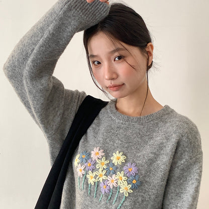 【LD11038】實拍立體小花針織衫251202