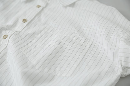 【LD003】實拍中性棉100氣質寬鬆條紋襯衫251103