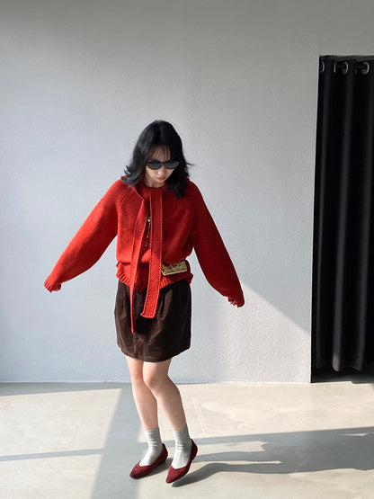 【cimz5935】實拍韓版復古針織戴帽+復古圓領針織開衫(羊毛5)251120