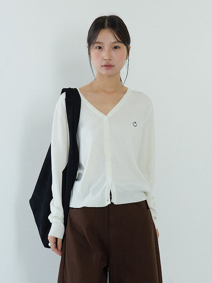 【LD3188】實拍初秋刺繡笑臉氣質針織外套（含羊毛6%)
250922