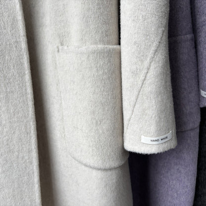 【Y25527】實拍高單質感雙面羊毛呢立領大衣（棉羊毛68%)251106