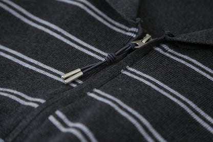 【LD11036】實拍雙頭拉鍊海軍領條紋針織開衫251202