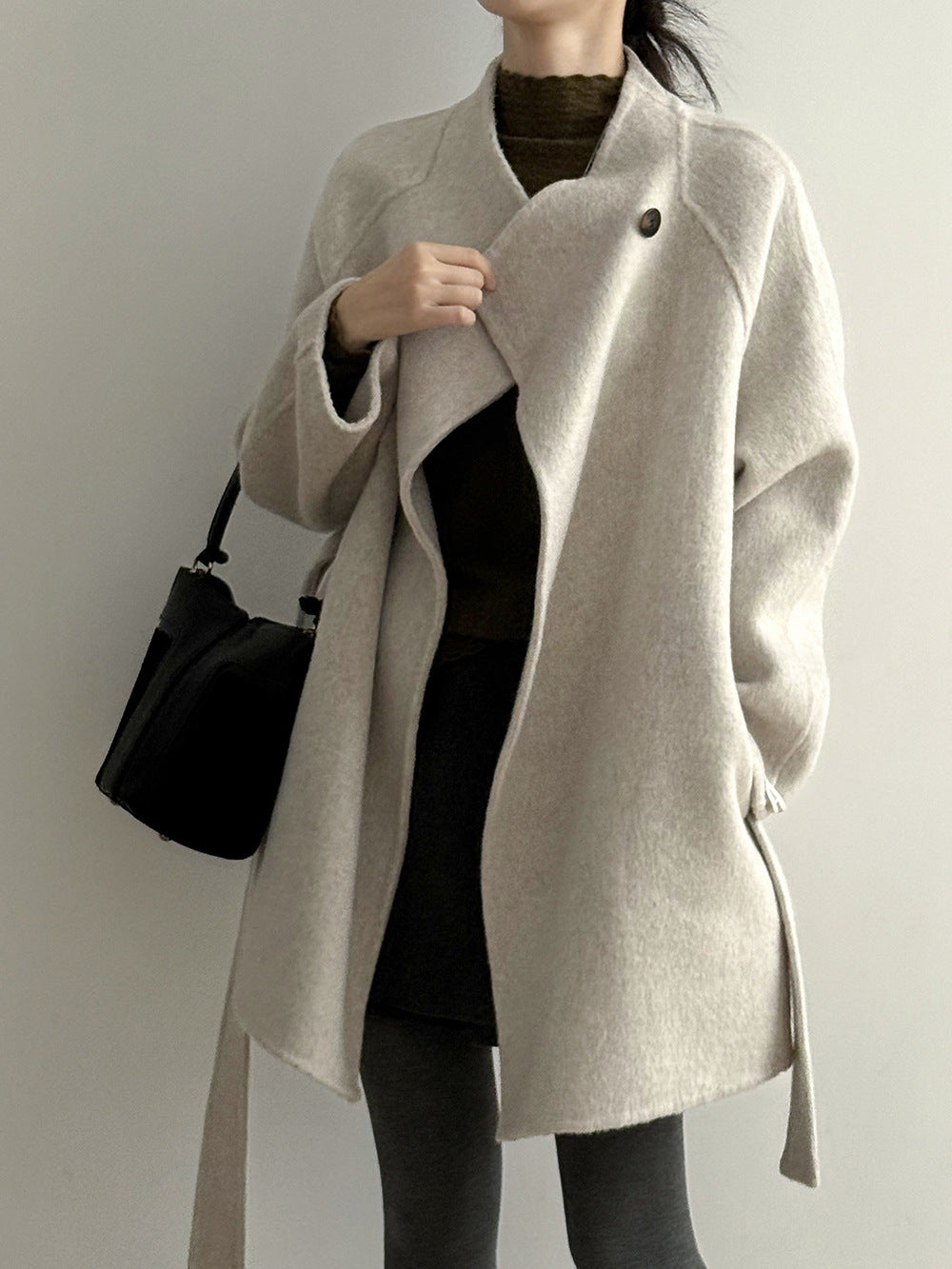 【Y8511】實拍高級感立領羊毛呢大衣外套（棉羊毛52%)251106