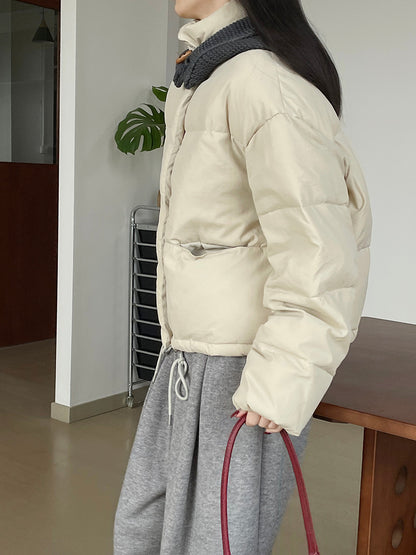 【cim35031】實拍冬季麵包羽絨連帽立領外套（可拆針織連帽）（含白鴨絨80%)241225