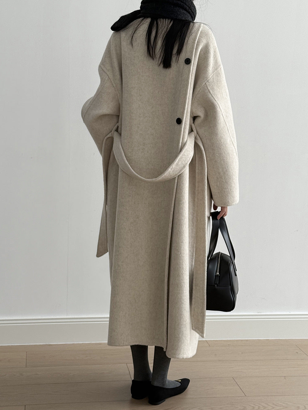 【Y25527】實拍高單質感雙面羊毛呢立領大衣（棉羊毛68%)251106