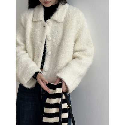 【Y8722】實拍高質感白鴨絨羊毛小香羊羔毛外套（白鴨絨90%)251106