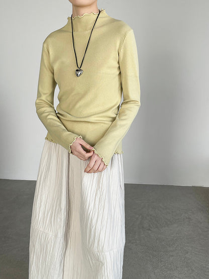 【cimYL223】實拍氣質安迪絨木耳邊針織衫251201