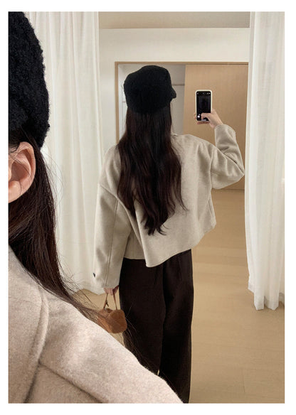 【H565】實拍高級感羊毛混紡羊絨手感外套大衣251021