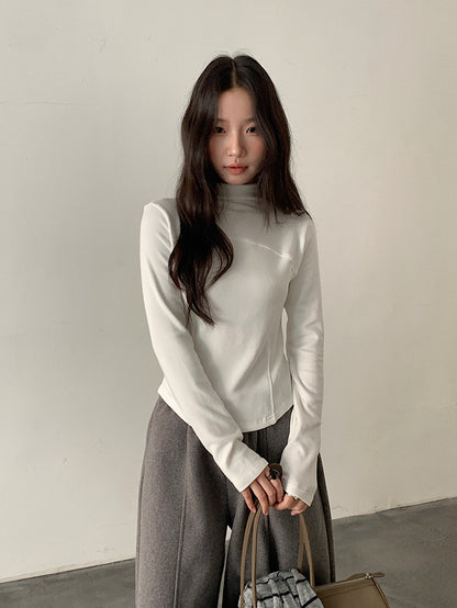 【LD11041】實拍羊绒簡約高領長袖T恤251202