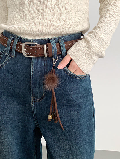 【LD11073】實拍S~XL保暖加絨加厚高腰直筒牛仔褲251209