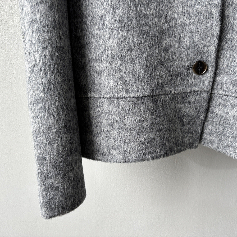 【Y8522】實拍高單氣質簡約綿羊毛呢外套（棉羊毛52%)251106