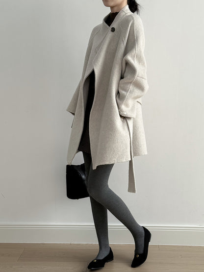 【Y8511】實拍高級感立領羊毛呢大衣外套（棉羊毛52%)251106