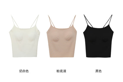 【LD11366】夏日必備隱形內衣✨粉底液裸感顯瘦自帶胸墊美背細肩帶背心260630
