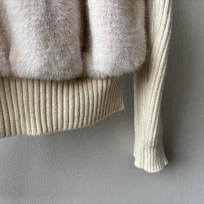 【YH8309】實拍高質感時髦仿皮草拼接針織假2件毛毛外套251113